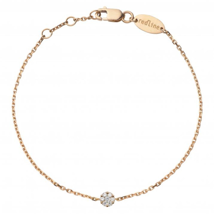Illusion Bracelet chaîne avec diamant 0.05 carat en serti invisible or rose
