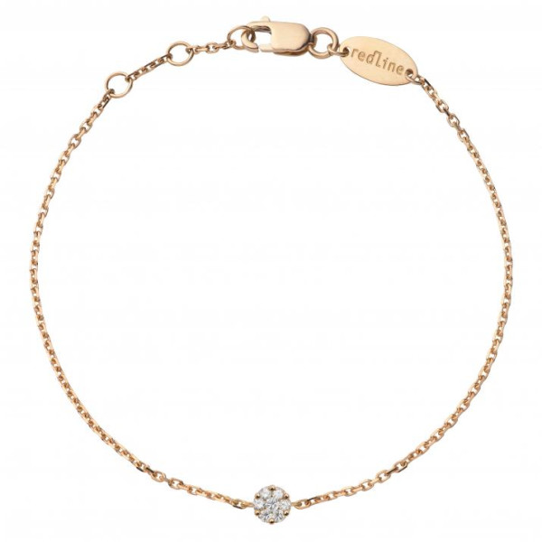 Illusion Bracelet chaîne avec diamant 0.05 carat en serti invisible or rose Illusion Bracelet chaîne avec diamant 0.05 carat en serti invisible or rose