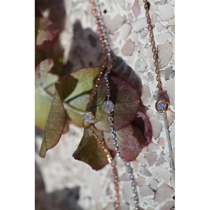 Illusion Bracelet chaîne avec diamant 0.05 carat en serti invisible or rose