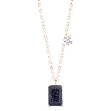 Duo midnight diamond & blue sandstone necklace Duo midnight diamond & blue sandstone necklace