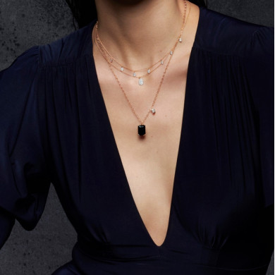 Duo midnight diamond & blue sandstone necklace Duo midnight diamond & blue sandstone necklace