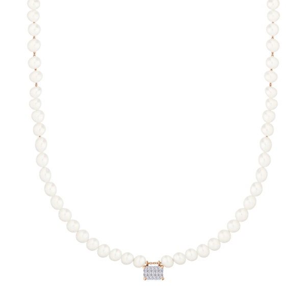 Mini midnight pearl & diamond necklace Mini midnight pearl & diamond necklace