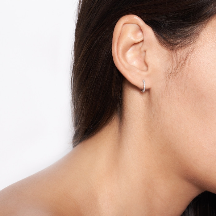 Be mine white diamond hoops