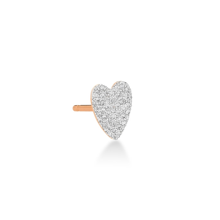 Solo angele diamond heart stud