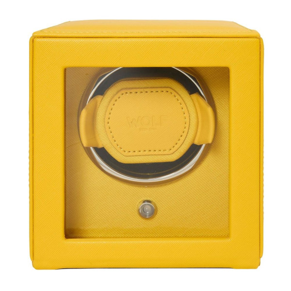 Remontoir de montre Cub jaune en cuir vegan - Wolf 1834 Remontoir de montre Cub jaune en cuir vegan - Wolf 1834