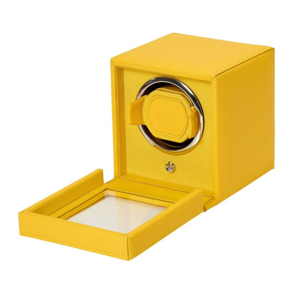 Remontoir de montre Cub jaune en cuir vegan - Wolf 1834 Remontoir de montre Cub jaune en cuir vegan - Wolf 1834