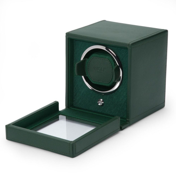 Remontoir de montre Cub vert anglais en cuir vegan - Wolf 1834 Remontoir de montre Cub vert anglais en cuir vegan - Wolf 1834