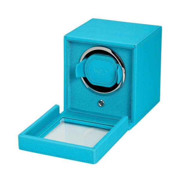 Remontoir de montre Cub turquoise en cuir vegan - Wolf 1834 Remontoir de montre Cub turquoise en cuir vegan - Wolf 1834