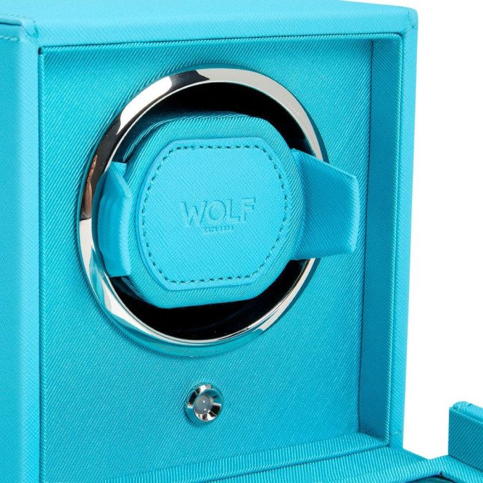 Remontoir de montre Cub turquoise en cuir vegan - Wolf 1834