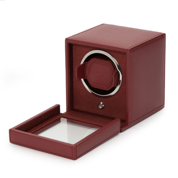 Remontoir de montre Cub bordeaux en cuir vegan - Wolf 1834 Remontoir de montre Cub bordeaux en cuir vegan - Wolf 1834
