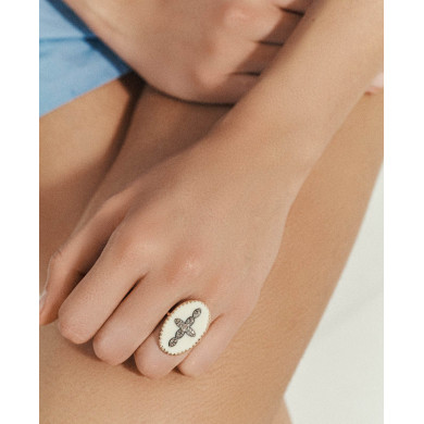Bague bowie n°3 blanc diamant - taille 54 Bague bowie n°3 blanc diamant - taille 54