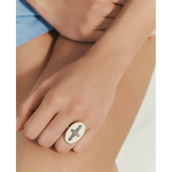 Bague bowie n°3 blanc diamant - taille 54