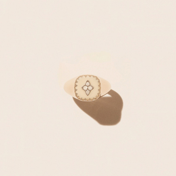 Bague pierrot blanc - taille 54 Bague pierrot blanc - taille 54