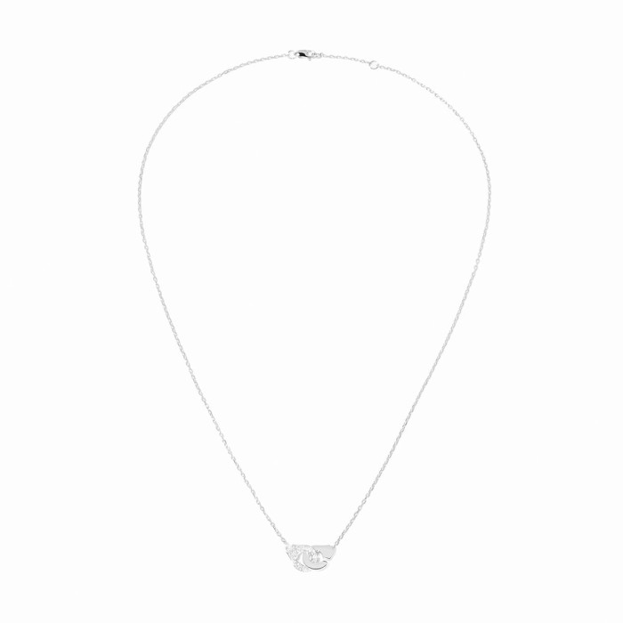 Collier Menottes dinh van R8 - or blanc et diamants
