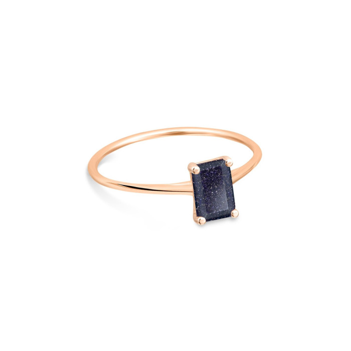 Mini midnight blue sandstone ring