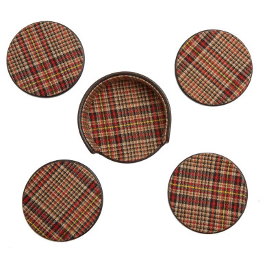 WM Brown Set of 4 Coasters with Case WM Brown Set of 4 Coasters with Case