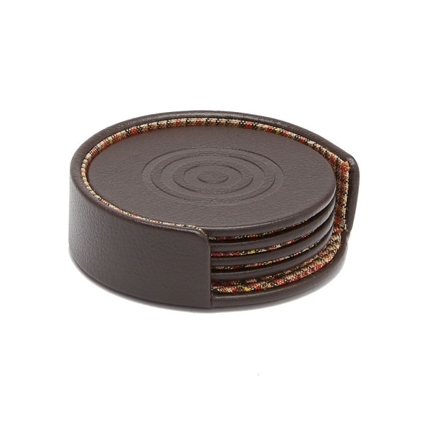 Ensemble de 4 sous-verres WM Brown avec étui Ensemble de 4 sous-verres WM Brown avec étui
