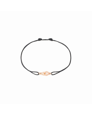 Bracelet sur cordon Menottes dinh van R6,5 or rose et diamants Bracelet sur cordon Menottes dinh van R6,5 or rose et diamants