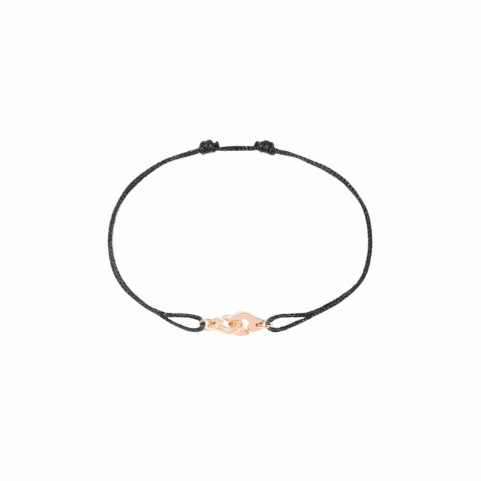 Bracelet sur cordon Menottes dinh van R6,5 or rose et diamants