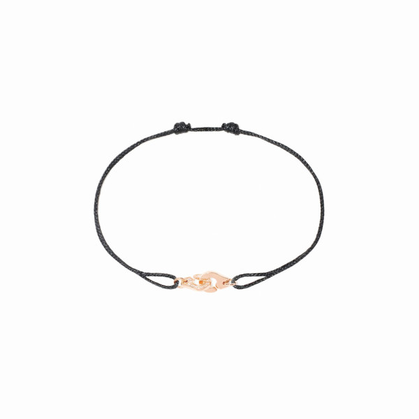 Bracelet sur cordon Menottes dinh van R6,5 or rose et diamants Bracelet sur cordon Menottes dinh van R6,5 or rose et diamants