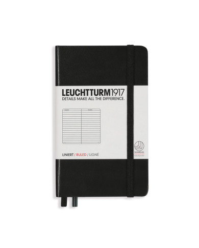Carnet A6 rigide pocket ligné noir