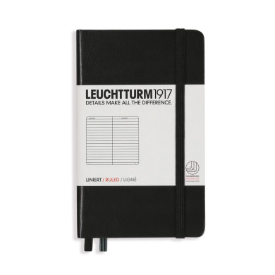 Carnet A6 rigide pocket ligné noir