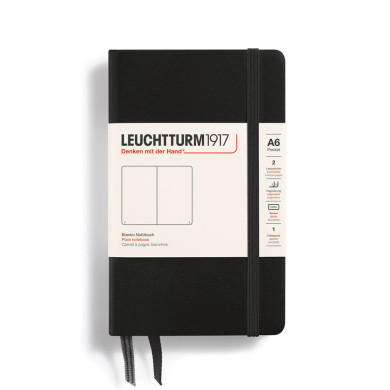 Carnet A6 rigide pocket blanc noir