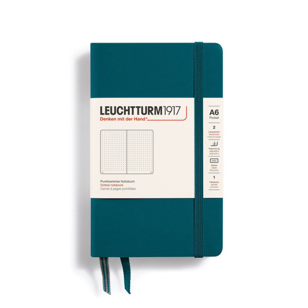 Carnet A6 rigide pocket pointillé vert pacifique Carnet A6 rigide pocket pointillé vert pacifique