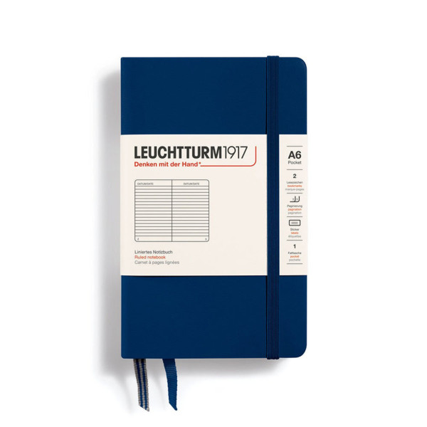 Carnet A6 rigide pocket ligné bleu marine Carnet A6 rigide pocket ligné bleu marine