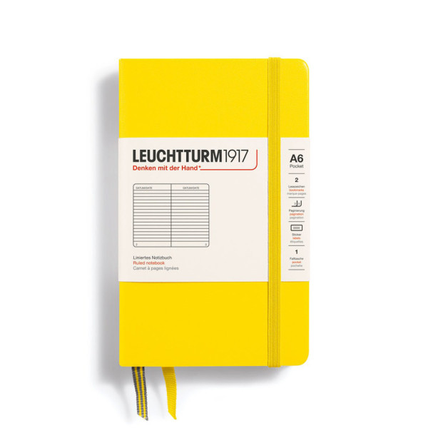 Carnet A6 rigide pocket ligné citron Carnet A6 rigide pocket ligné citron