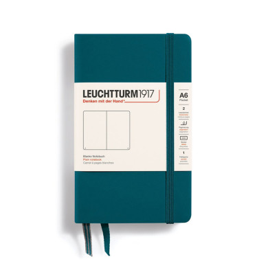 Carnet A6 rigide pocket blanc vert pacifique