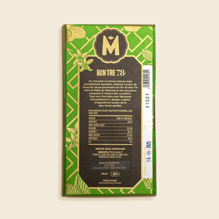 Ben Tre 78% Single Origin Chocolate Bar