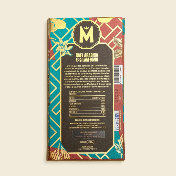 Chocolat noir Café Arabica 80g Chocolat noir Café Arabica 80g