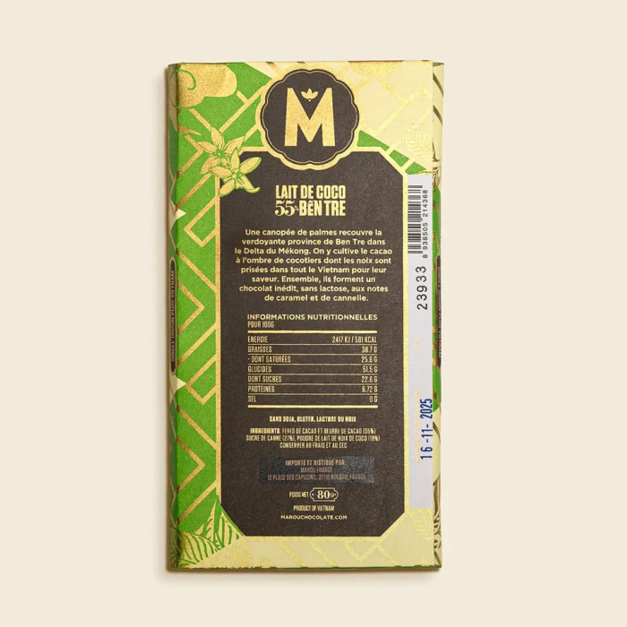 Coconut Milk Ben Tre 55% Chocolate Bar
