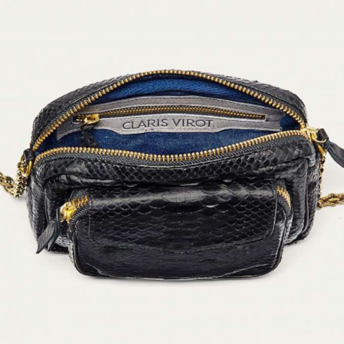 Sac Python Charly Noir Chaine Or