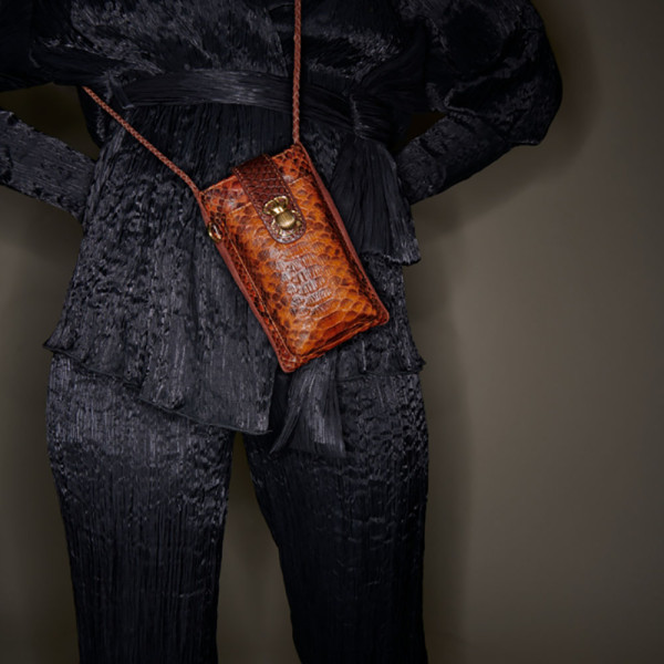 Moka Python Phone Bag Double Marcus Moka Python Phone Bag Double Marcus
