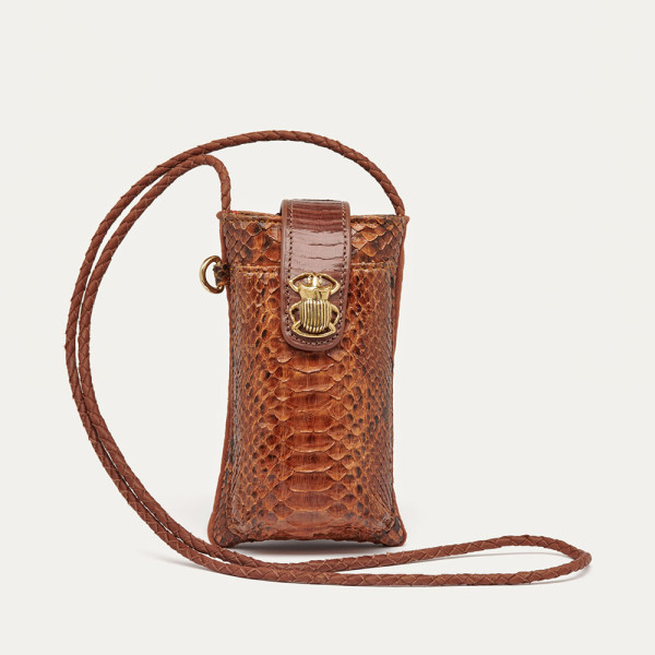 Moka Python Phone Bag Double Marcus Moka Python Phone Bag Double Marcus