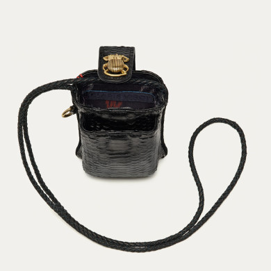 Black Python Phone Bag Double Marcus Black Python Phone Bag Double Marcus