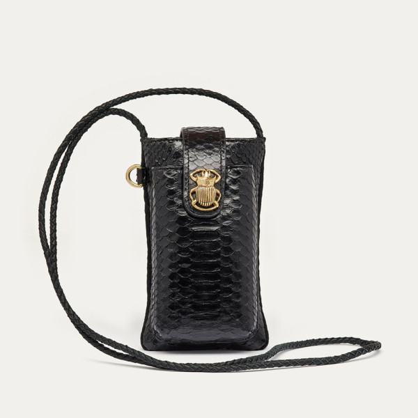 Black Python Phone Bag Double Marcus Black Python Phone Bag Double Marcus