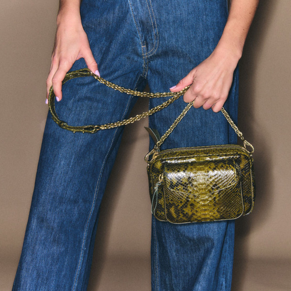 Bag Charly Dark Kaki Python Bag Charly Dark Kaki Python