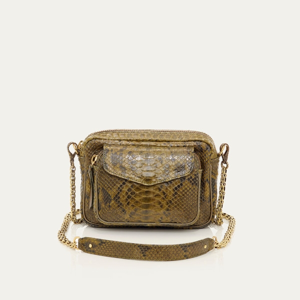 Bag Charly Dark Kaki Python Bag Charly Dark Kaki Python