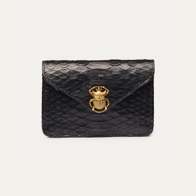 Python Card Holder Alex Black Gold Beatle Python Card Holder Alex Black Gold Beatle