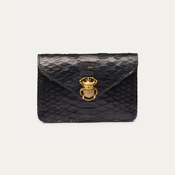 Python Card Holder Alex Black Gold Beatle Python Card Holder Alex Black Gold Beatle
