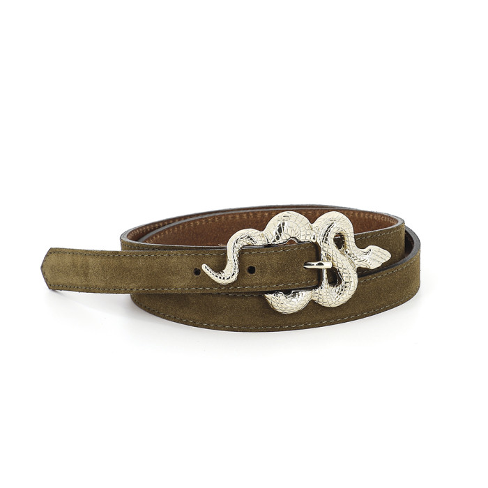 Ceinture Le Barbier Velours Tobacco - 85 cm