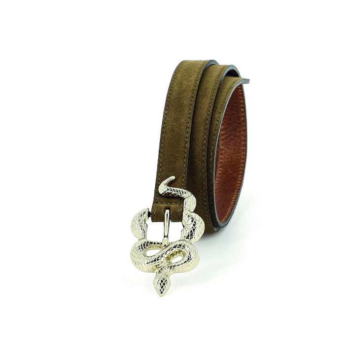 Ceinture Le Barbier Velours Tobacco - 85 cm