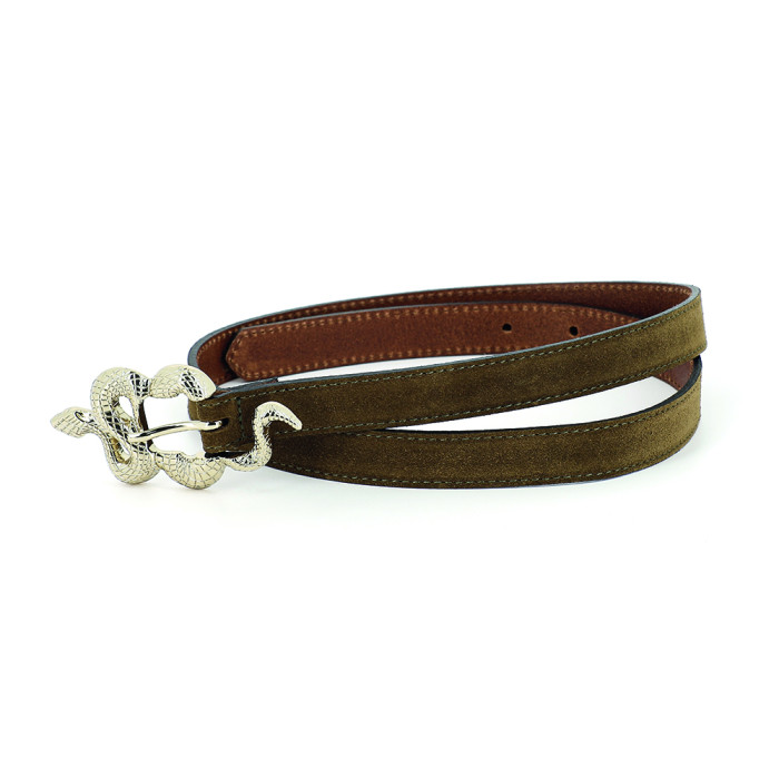 Ceinture Le Barbier Velours Tobacco - 85 cm
