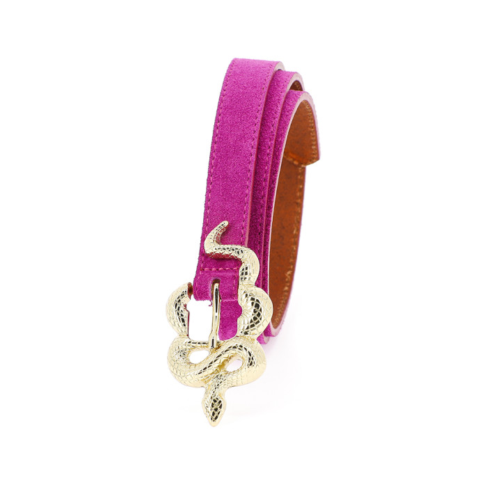 Ceinture La Barbier Velours Fuchsia Macis - 85 cm