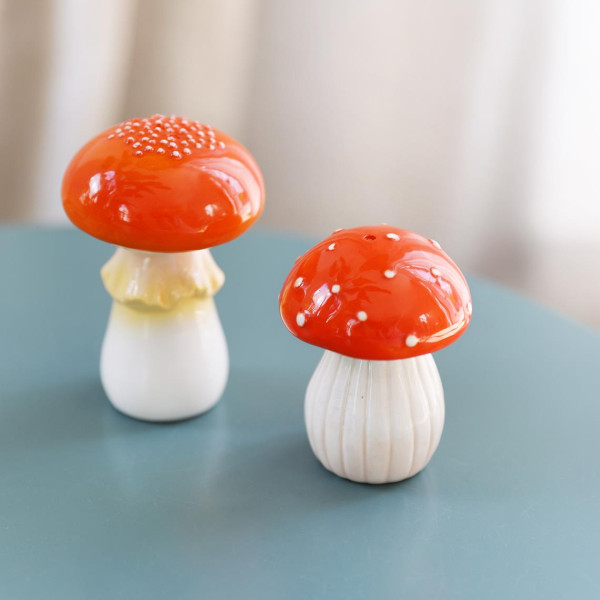 Salière et poivrière en forme de champignon Salière et poivrière en forme de champignon