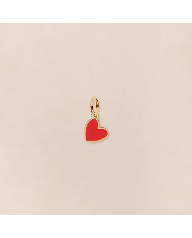 Médaille Manon petit cœur rouge - dorée à l'or fin 24 carats - 7mm Médaille Manon petit cœur rouge - dorée à l'or fin 24 carats - 7mm