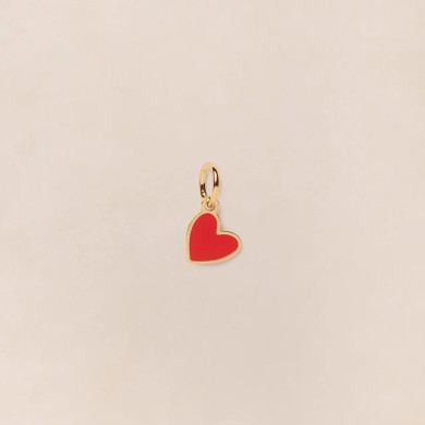 Médaille Manon petit cœur rouge - dorée à l'or fin 24 carats - 7mm Médaille Manon petit cœur rouge - dorée à l'or fin 24 carats - 7mm